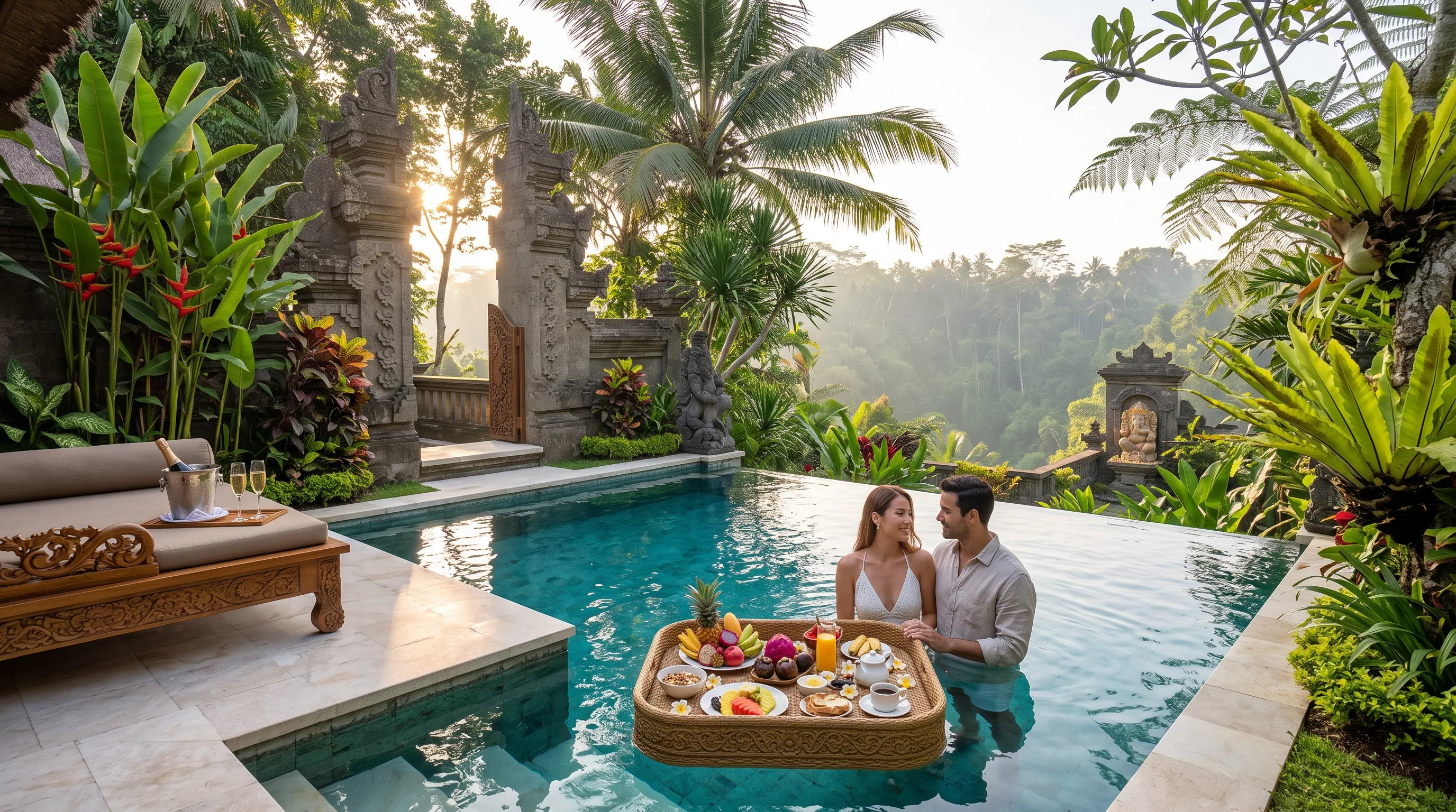 Romantic Bali Honeymoon Villa with Floating Breakfast