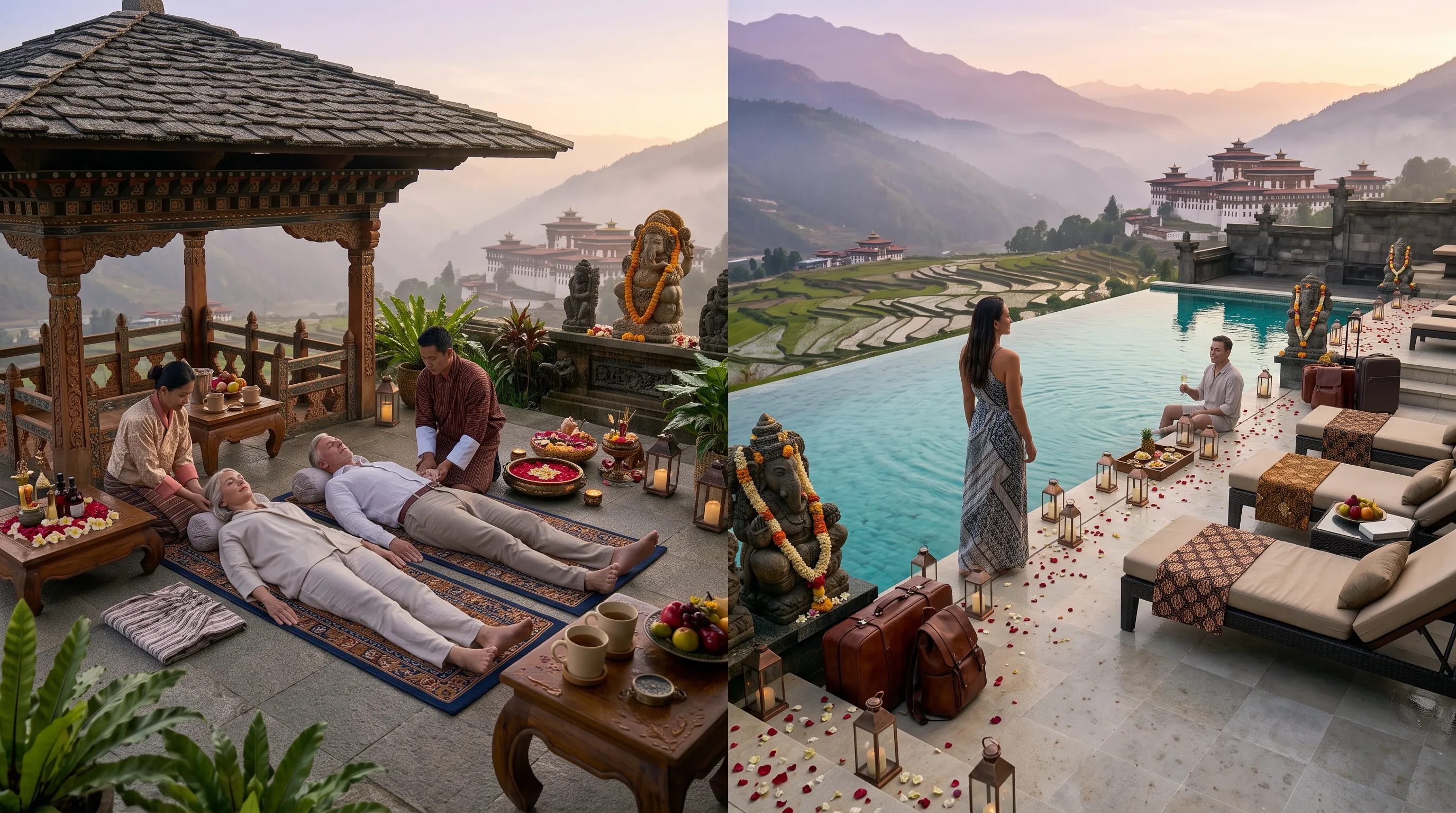 Bali Honeymoon in Rainy Season with Couple in Villa During Tropical Shower