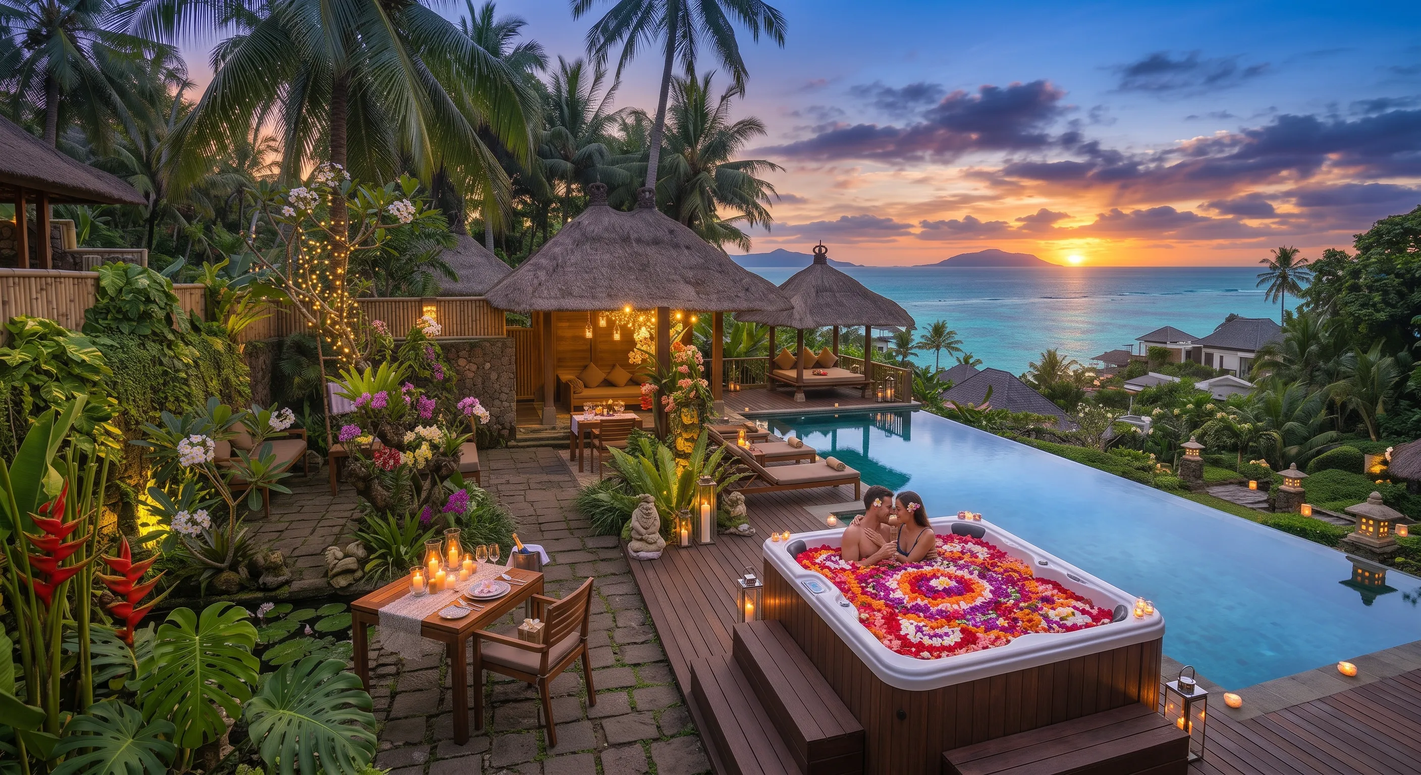 Bali Honeymoon Villa with Sunset View Over the Indian Ocean