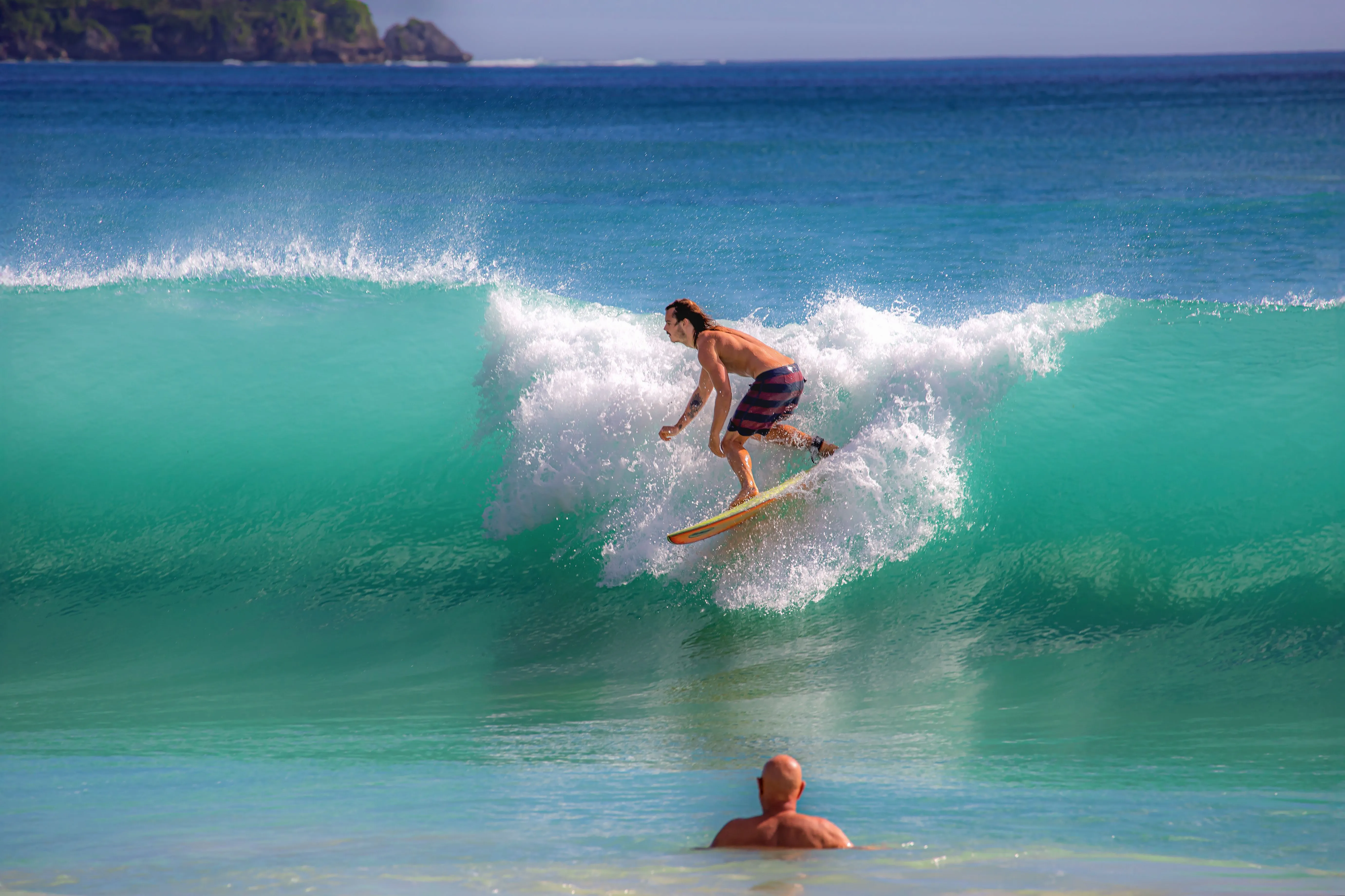 Couple Surfing Together in Bali Honeymoon Water Sports